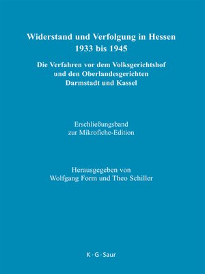 cover image of Erschließungsband zur Mikrofiche-Edition